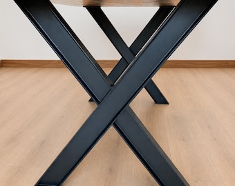 Industrielle X-Tischbeine, I-Beam-Stahltischbasis, robuste Esstischbeine, Bauernhaus-Schreibtischbeine, Bankbeine, rustikale Metallmöbelbeine