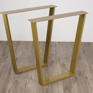 Trapezoid Metal Dining Table legs, powder coated (SET 2). Steel Table Legs for reclaimed wood. Iron Table Legs