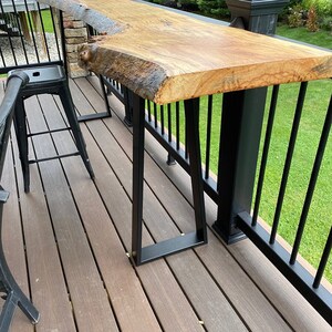 sofa table legs, metal trapezoid console legs, entryway console legs, modern bar height legs, clear coated metal legs, contemporary console legs,