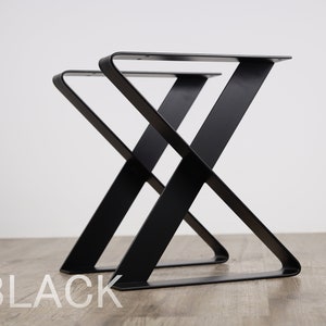 X- Bench Legs, Flat Bench Legs, Set of 2 Steel Bench Legs, Steel Coffee Table Legs, Metal Table Legs, Industrial Legs, Coffee Table Base