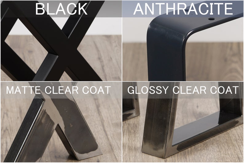 Metal table and bench legs powder coated. High quality legs, with perfectly grinded corners. Legs in industrial style.
Durable, stable handmade furniture legs.