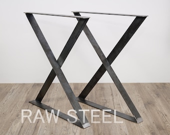 Modern Desk Legs set(2), steel table legs, X Metal Dining Table Legs, iron table legs