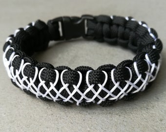 Bracelet paracord noir et blanc