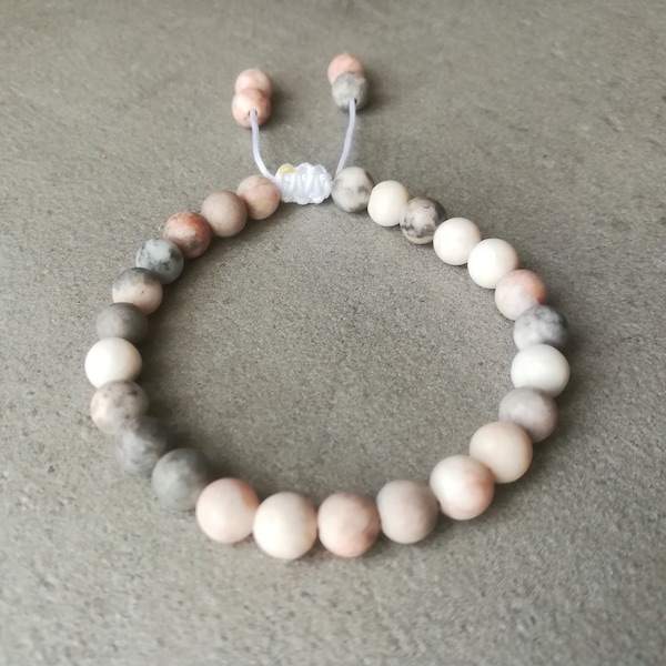 Bracelet perle naturelles rose et blanc