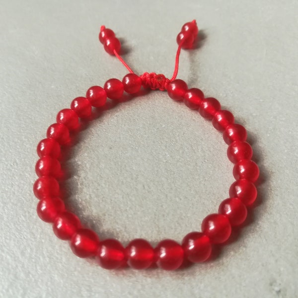 Bracelet perles naturelles rouge