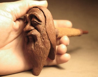 Handmade Wooden Pipe, Face Pipe, Sculpture Pipe, Hand Carved Pipe