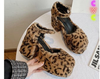 cheetah platform shoes
