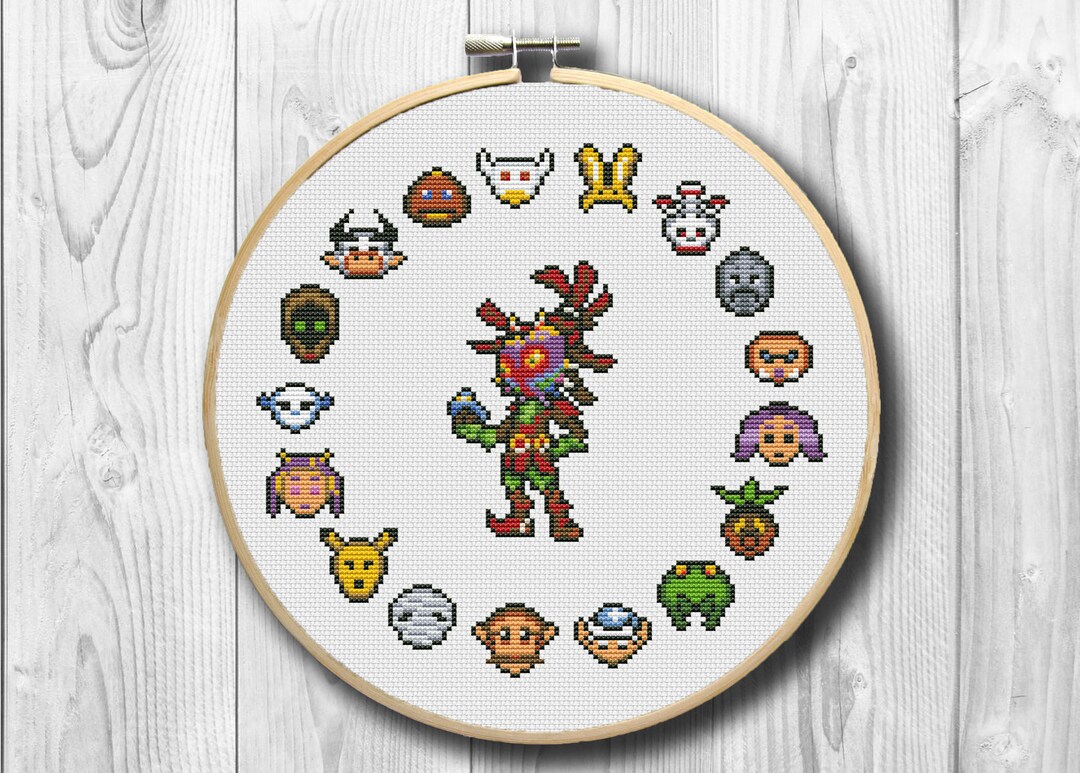 Skull Kid Legend of Zelda Majora's Mask Funny Video Game Cross Stitch