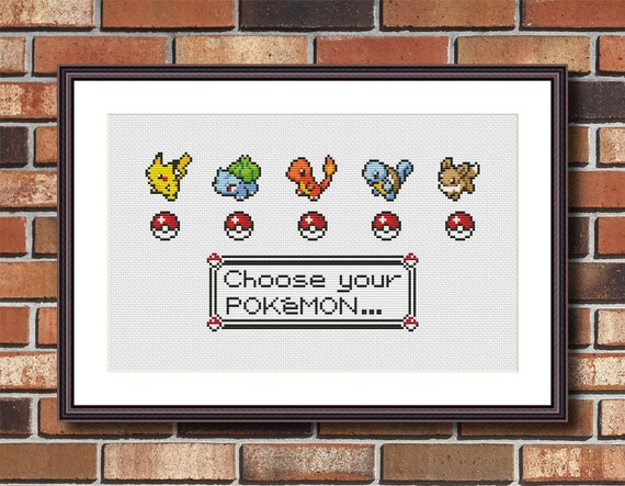 Pokemon Type Chart Cross Stitch PDF Pattern Download 