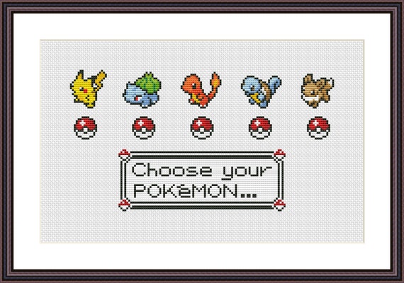 Pokemon Type Chart Cross Stitch PDF Pattern Download 