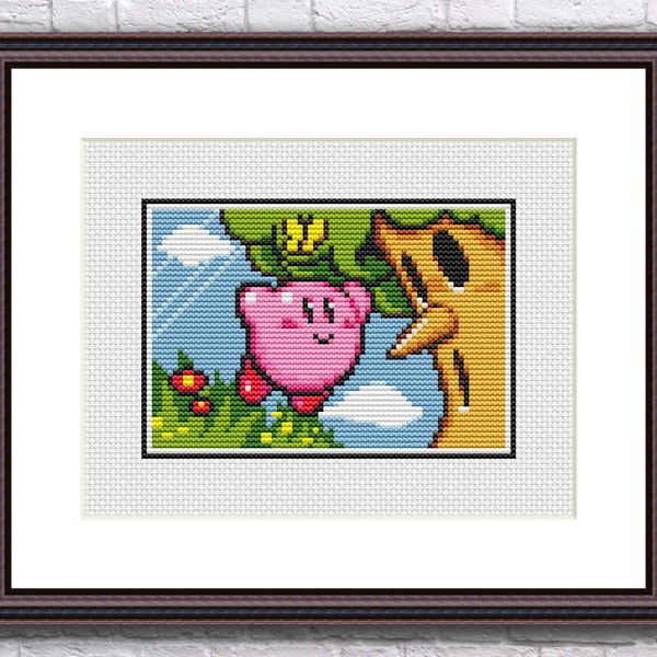 Kirby Cross Stitch Pattern PDF Instant Download Video Game Cross Stitch - Spring Breeze - Kirby Super Star