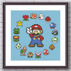 Super Mario - Funny Modern Cross Stitch Pattern PDF Instant Download - Video Game