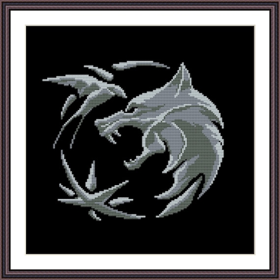 The Witcher Logo Modern Cross Stitch Pattern PDF Instant Download
