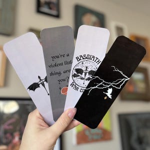 Fourth Wing Character Bookmarks – Violet / Xaden – Iron Flame Bookish Gift – Fantasy Romance Bookmark Set
