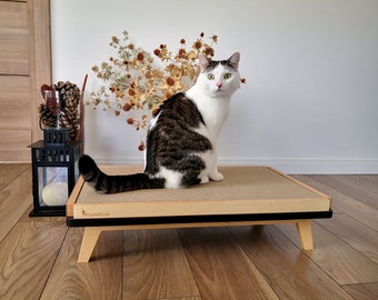 Beautiful cardboard scratching post in modern design "Scratch Long Birch Black" for big cats from PurrFur