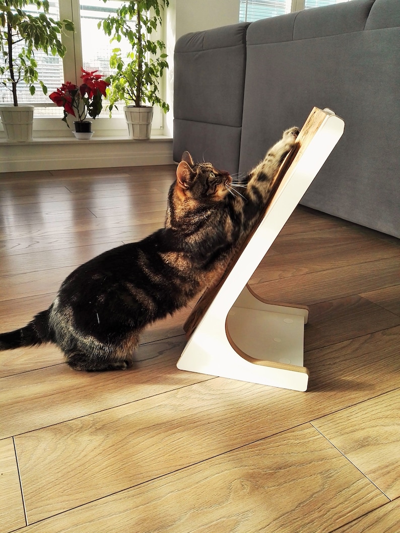 Wooden Scratching Post Natural Cat Tree Cat Scratcher Etsy