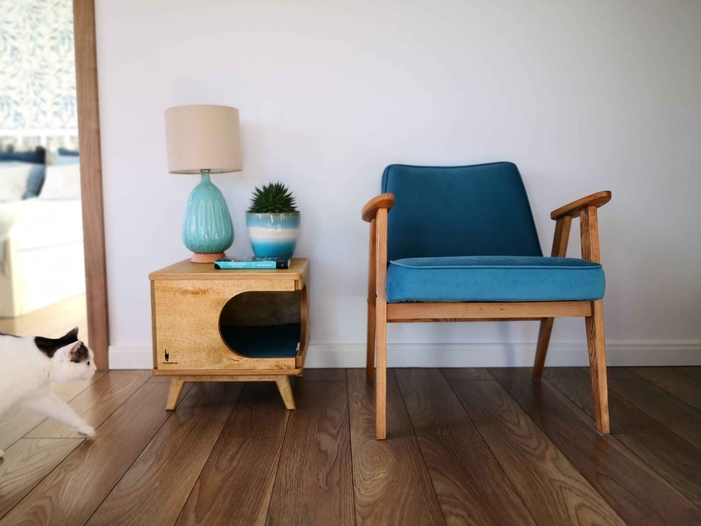 Stylish Plywood Cat House Cozy Cat Bed Rustical Box Light Oak Etsy UK