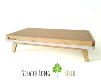 Beautiful cardboard scratching post in modern design "Scratch Long" for big cats from PurrFur