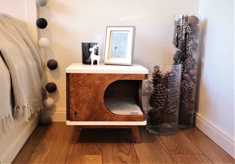 Cat House Bed Gift For Catlover Cabinet Modern Furniture Coffee Table Pet Supplies Maison De Katzenmöbel Purrfur