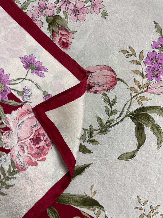 YVES SAINT LAURENT scarf pure silk scarves floral… - image 6