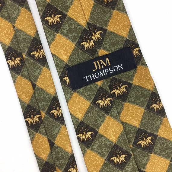 JIM THOMPSON TIE twill silk rare thai elephant si… - image 3