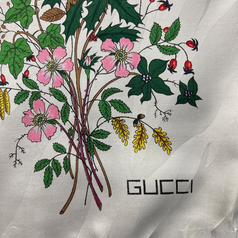 GUCCI 70's LUXURY BANDANA Stunning Floral Design Full Etsy