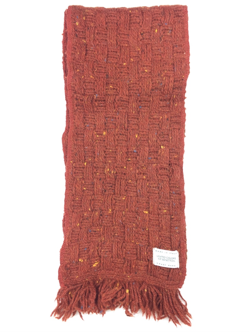 UNITED COLORS of BENETTON scarf muffler rare wool beautiful color made in italy