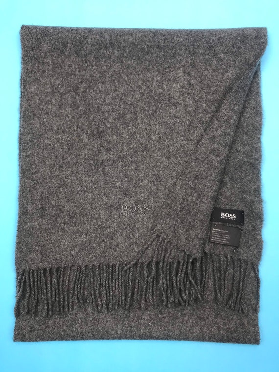 hugo boss grey scarf
