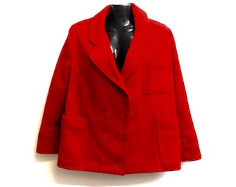 Mondi vintage red wool coat double breasted (short)