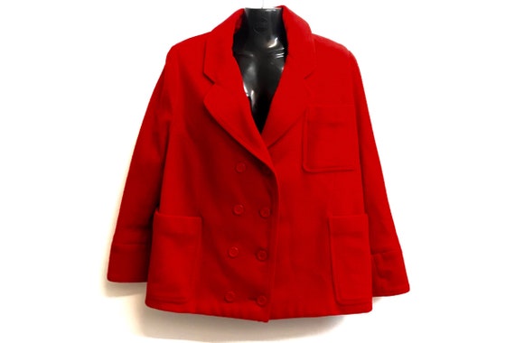 Mondi Vintage Red Wool Coat Double 