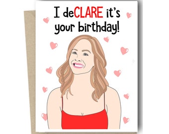 The Bachelor Birthday Card Clare Birthday Card  - Clare Crawley Chris Harrison - Bachelorette TV show ABC Bachelor Nation  Viewing Party