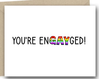 EnGAYged Engagement Wedding Card Lesbian