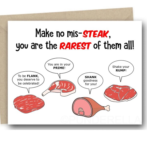 Steak Birthday Card - Etsy
