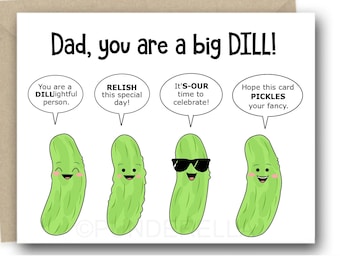 Augurk Vaderdagkaart Augurk Ball Vaderverjaardagskaart Dad Dill Punny