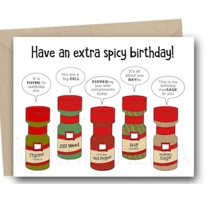 Extra Spicy Geburtstagskarte Gewürze Koch Koch Wortspiel Grußkarte Punny Food Spicey