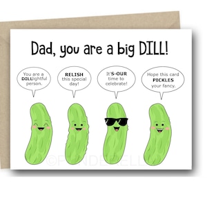Pickle Vatertags Karte Pickle Ball Vater Geburtstagskarte Papa Dill Wortspiele Punny