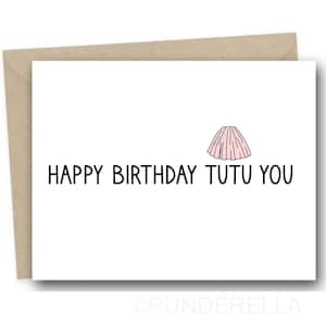 Carte d'anniversaire ballerine Tutu de danseuse de ballet Carte de voeux Danse Danse