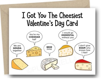 Cheesy Valentine's Day Card Puns Valentine Greeting Card Punny