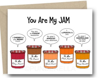 You are My Jam Love Card Puns Valentine Birthday Cute Punny Anniversary