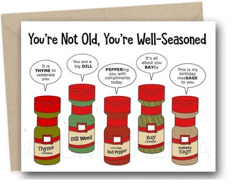 Spices Birthday Card Chef Cook Puns Greeting Card Punny Food