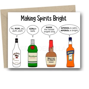 Barmixer Geschenk Weihnachtskarte , Barmixer Karte , Wortspiele Barmixer , die Spirituosen machen , Punny Lustige Karte