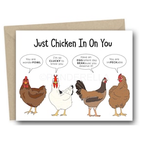 Juego de palabras con tarjetas de pollo Juego de palabras con pollito Juego de palabras con gallina Tarjeta de felicitación Registro