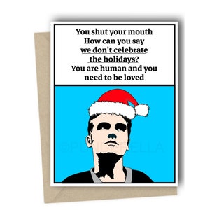 New Wave kerstkaart jaren 80 muziek grappige woordspeling vakantie jaren 80 gekke humor jaren 80 Britrock British Cure