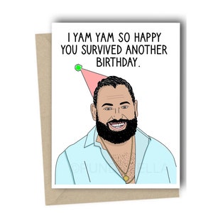 Survivor TV Yam Yam Birthday Card Jam Jam Jeff Probst