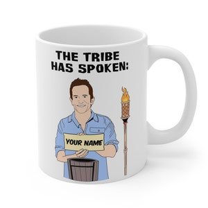 Personalized Survivor Mug - TV Mug - Immunity Idol Challenge The Tribe Has Spoken
