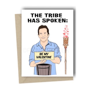 Survivor TV Romantic Anniversary Card Survivor Valentine's Day Card Jeff Probst Boston Rob Sandra Russell Torch Immunity Idol Challenge CBS