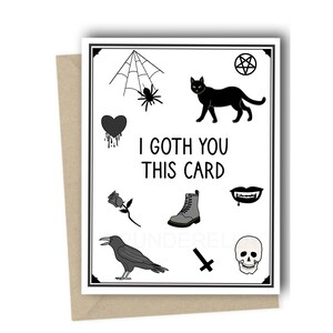 Carte de Voeux Goth Halloween Emo Punk Film d'Horreur Pun