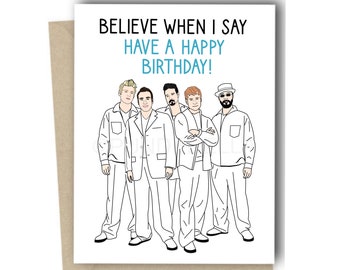 Boy Band Card - Birthday Card - Greeting Card -  Greeting Pop Music