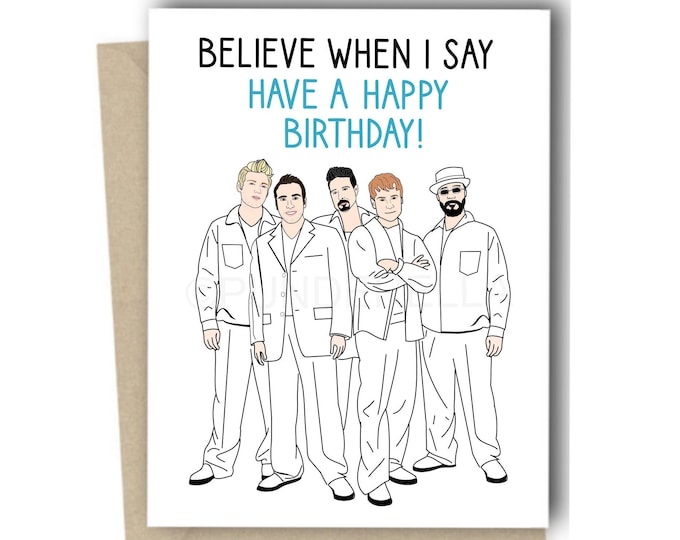 Boy Band Card - Birthday Card - Greeting Card -  Greeting Pop Music