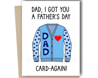 Grappige Vaderdagkaart - vader Vaderdagkaart - vest - kaart voor papa - woordspelingkaart Vaderdagwenskaart